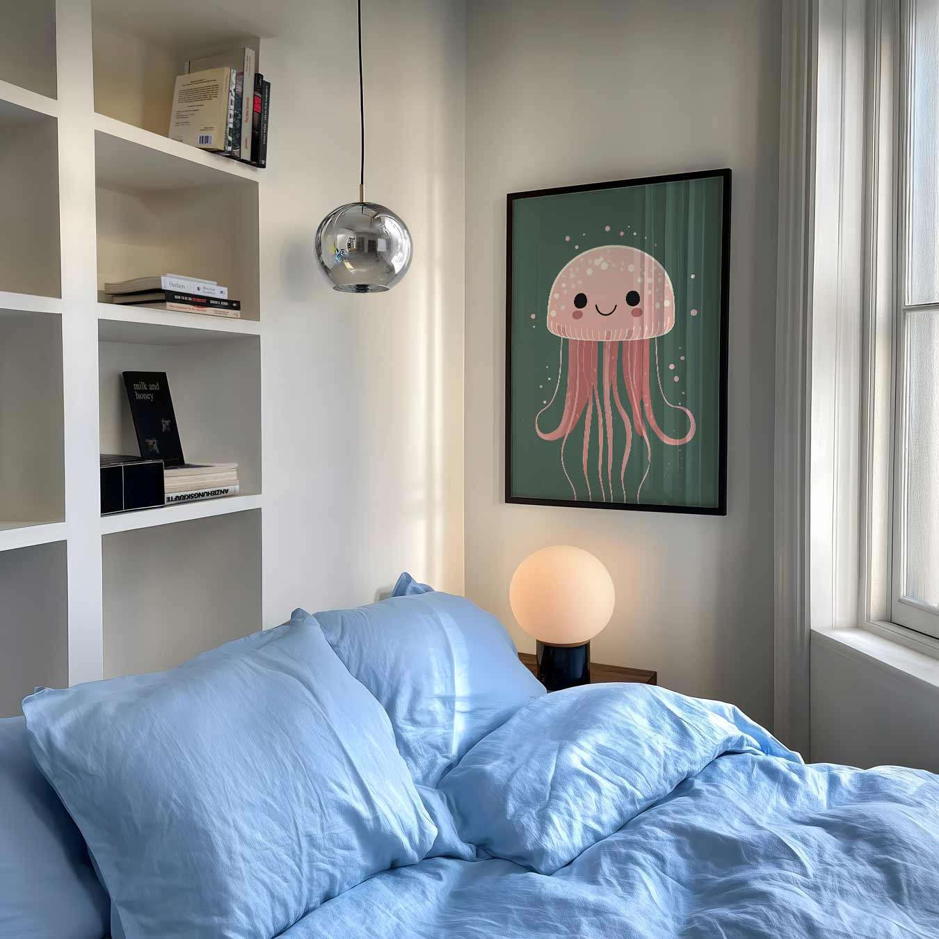 Schattige Roze Kwallenposter-WallArtistic