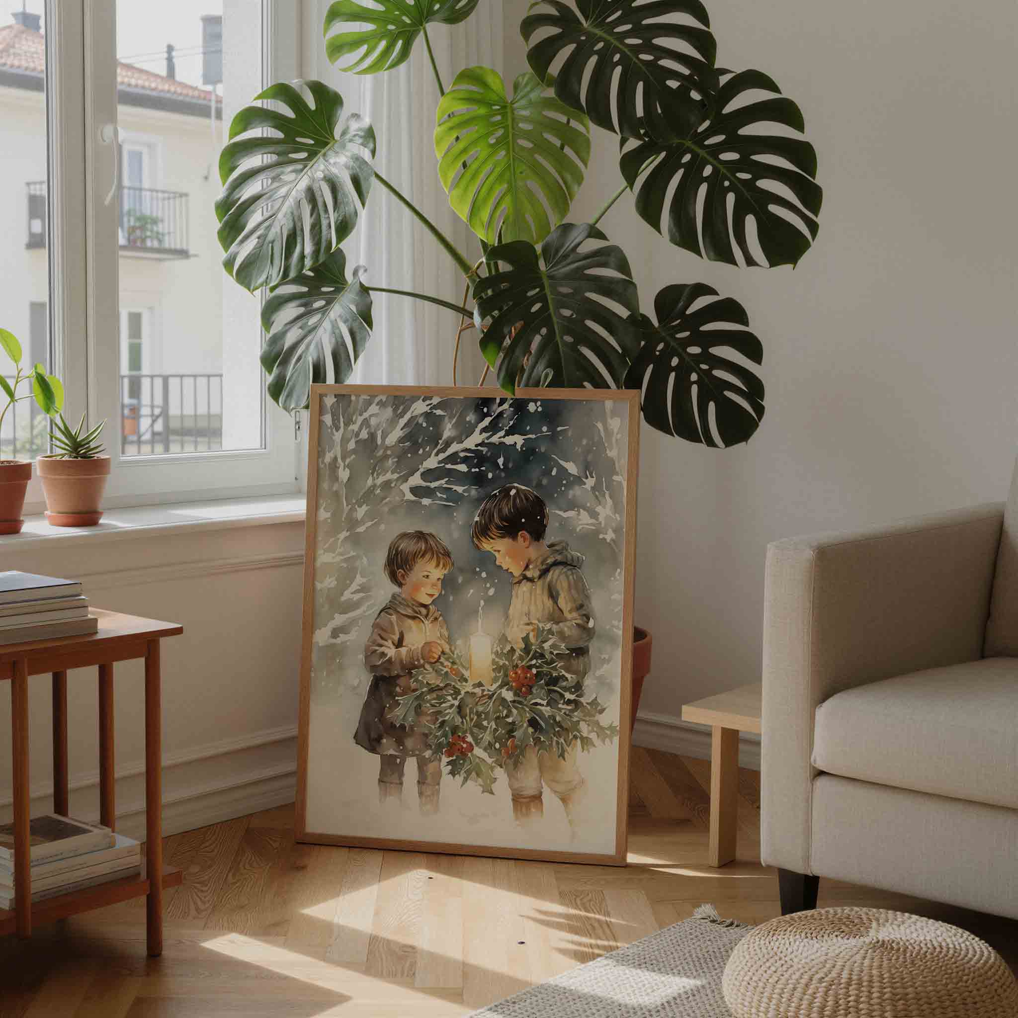 Kinderen met kaars Poster
