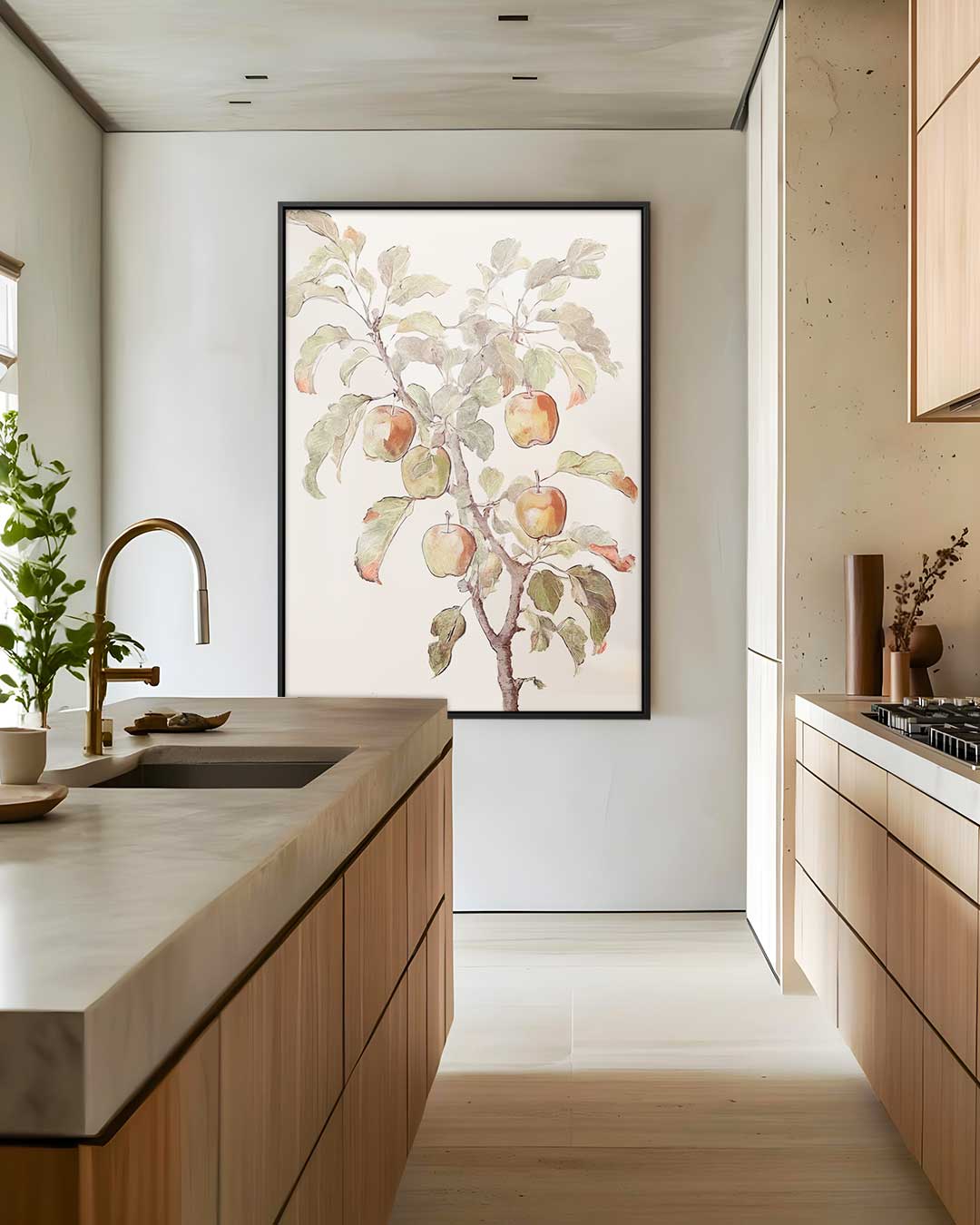 Appelboom Illustratie Kunstwerk-canvas-dibond-plexiglas-wanddecoratie-WallArtistic