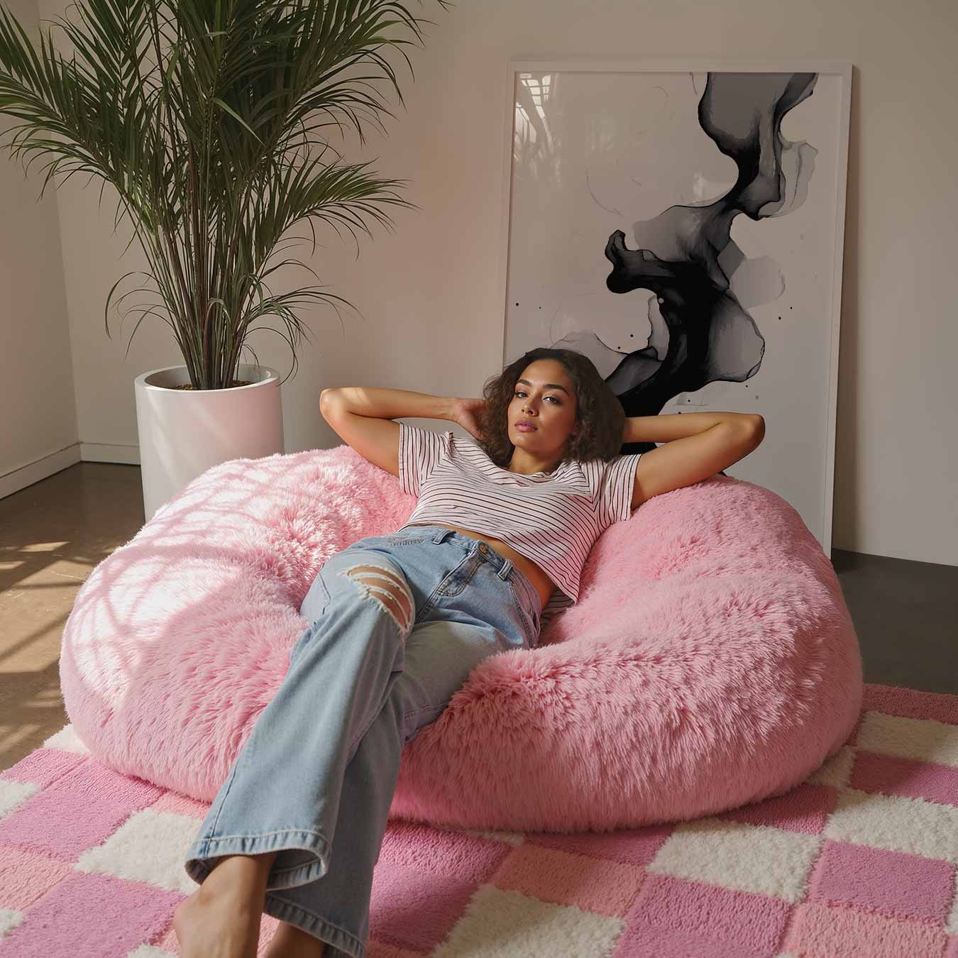 Abstracte Zwart-Wit Stroming Poster-WallArtistic