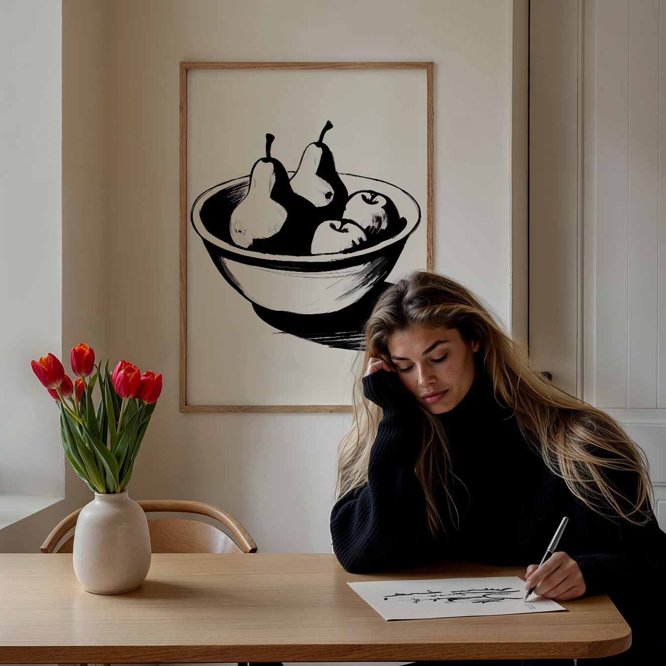 Smaakvolle Fruitschaal Illustratie Poster-WallArtistic