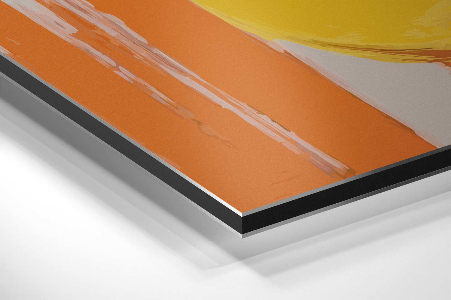 Frisse Citroen op Oranje Kunstwerk-canvas-dibond-plexiglas-wanddecoratie-WallArtistic