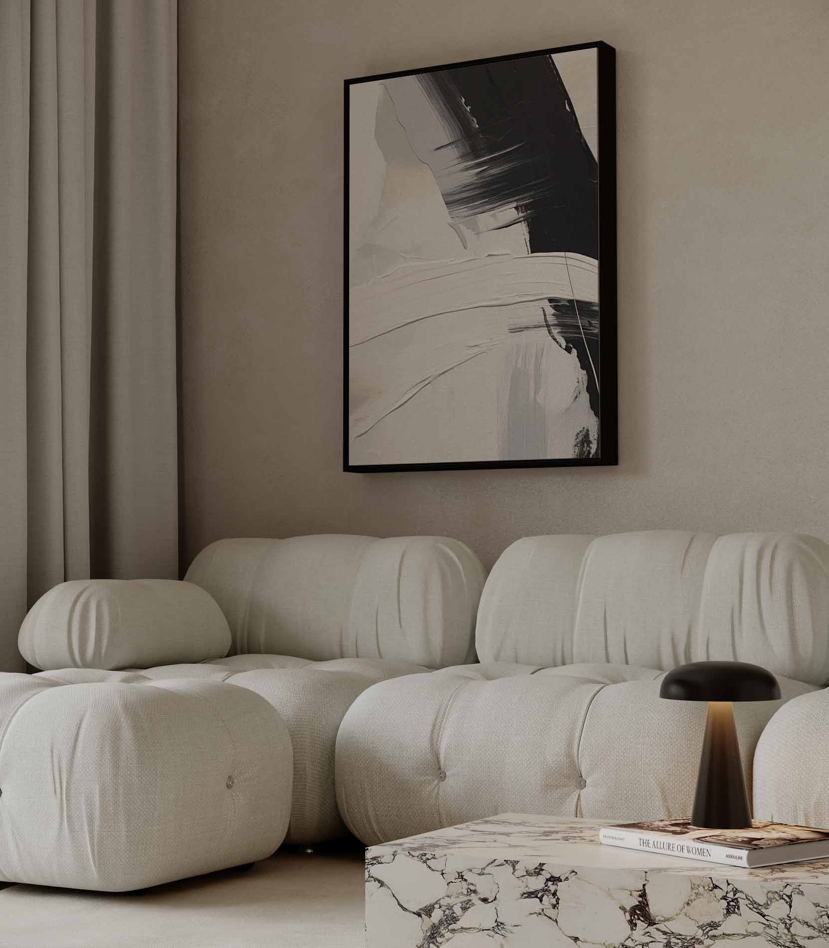 "Abstracte Minimalistische Expressie" Kunstwerk-canvas-dibond-plexiglas-wanddecoratie-WallArtistic