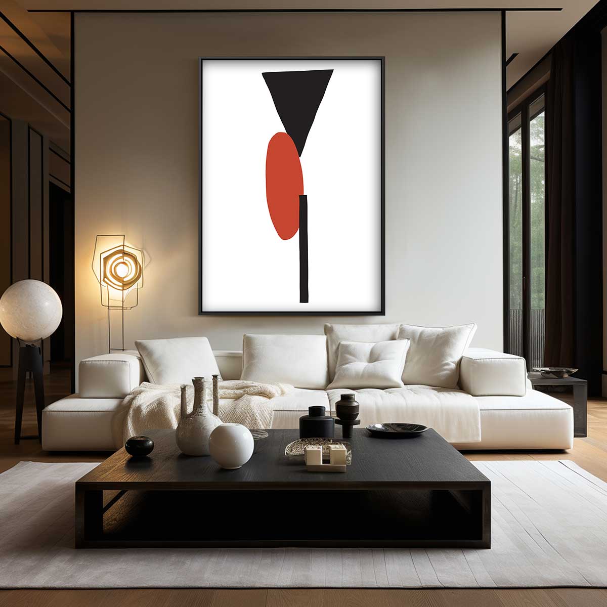 Modern Geometrisch Contrast Kunstwerk-canvas-dibond-plexiglas-wanddecoratie-WallArtistic