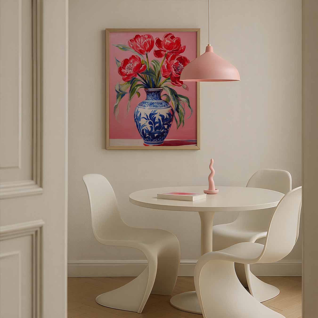 Bloeiende Tulpen in Stijlvolle Vaas Poster-WallArtistic