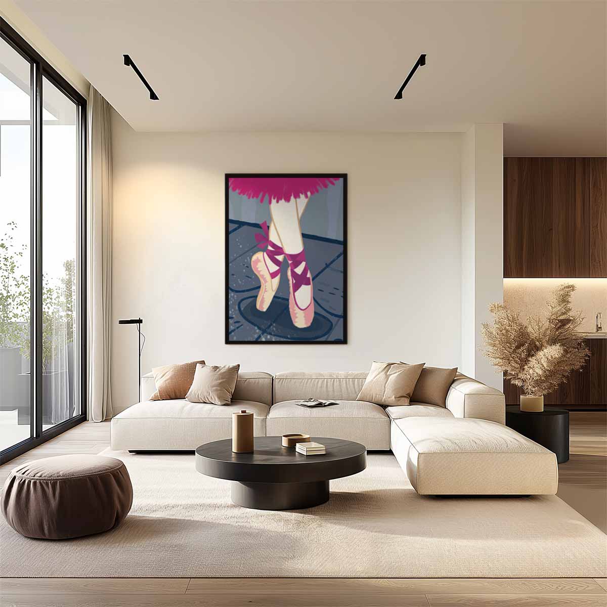 Elegante Balletschoenen in Beweging Kunstwerk-canvas-dibond-plexiglas-wanddecoratie-WallArtistic