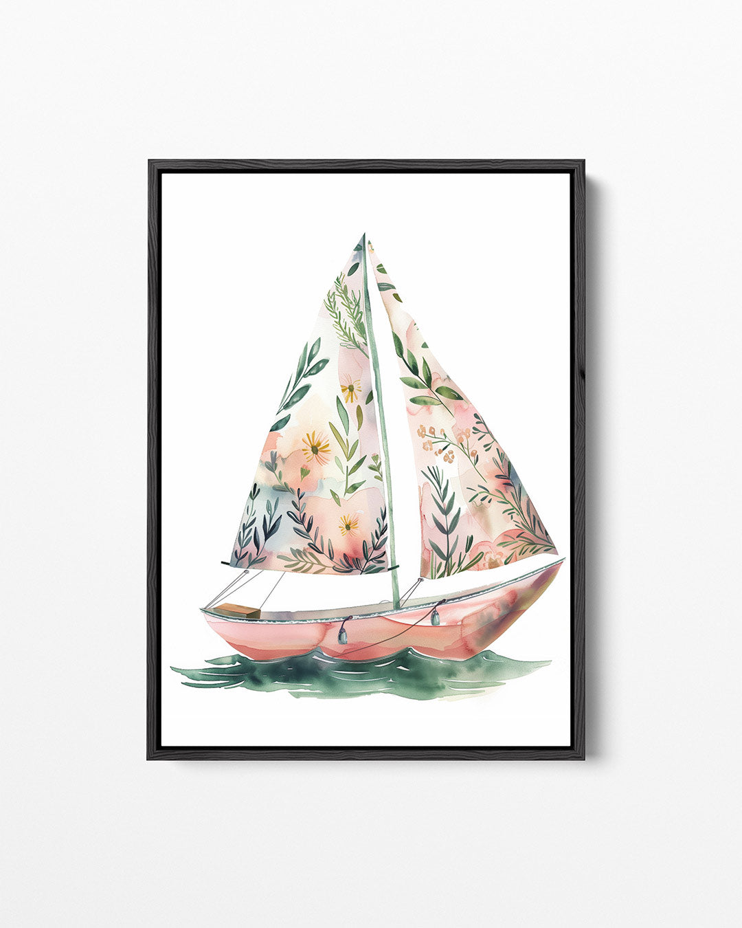 Bloemrijke zeilboot Kunstwerk