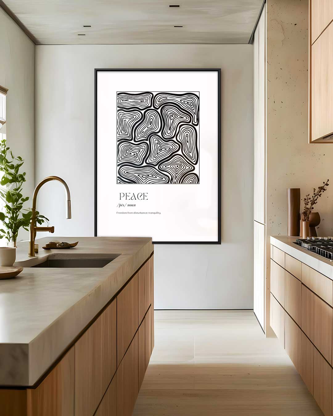 Zwart-wit Labyrint Kunstwerk Kunstwerk-canvas-dibond-plexiglas-wanddecoratie-WallArtistic