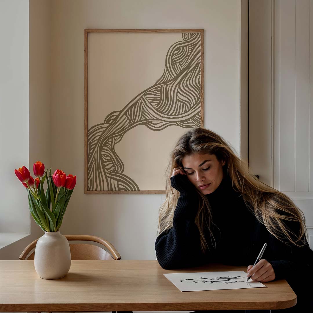 Organische Lijnen Poster-WallArtistic