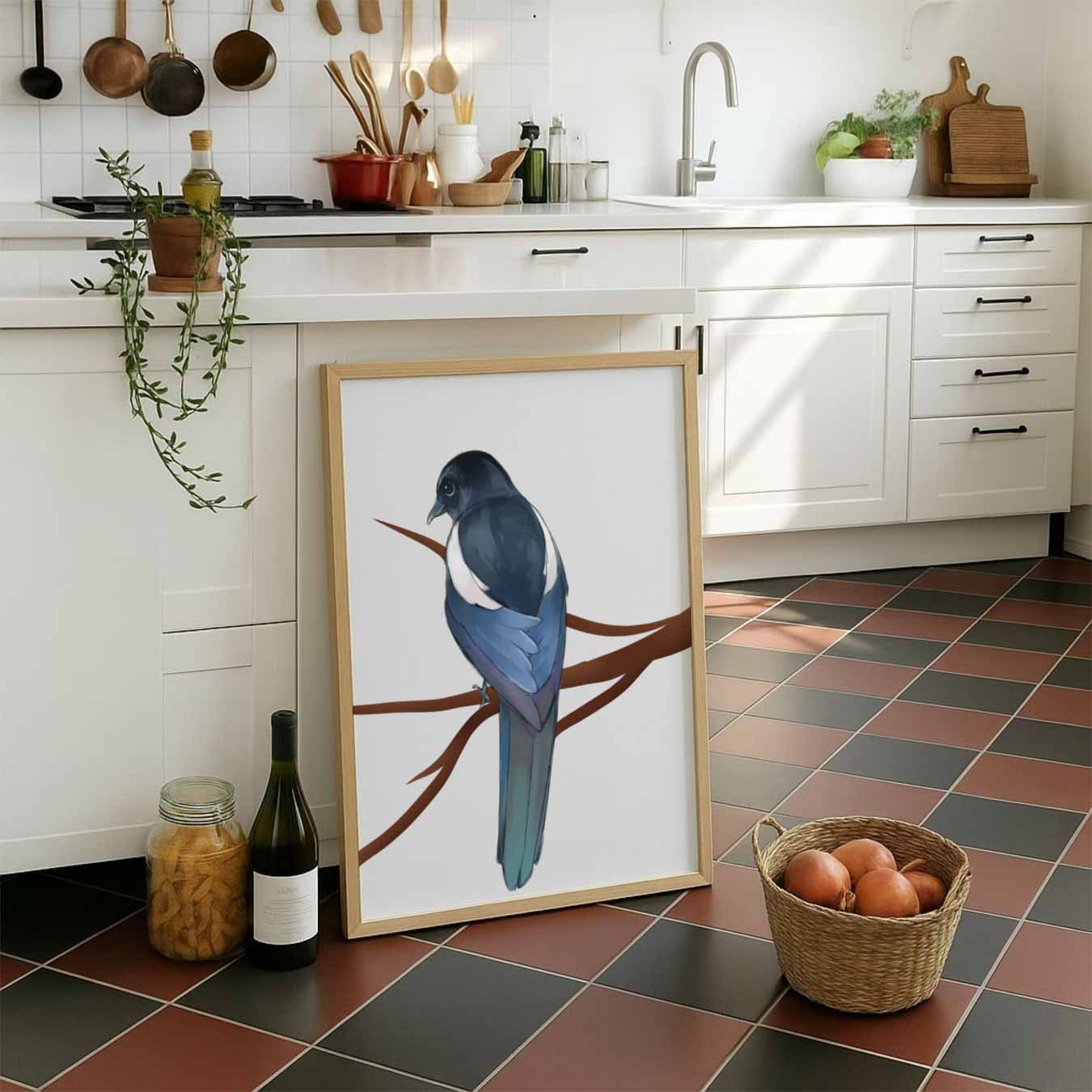 Elegante Prachtvogel op Tak Poster