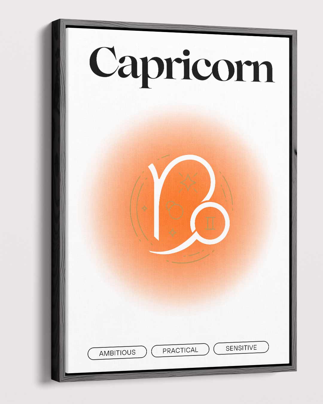 Capricorn Symbool Portret Kunstwerk-canvas-dibond-plexiglas-wanddecoratie-WallArtistic