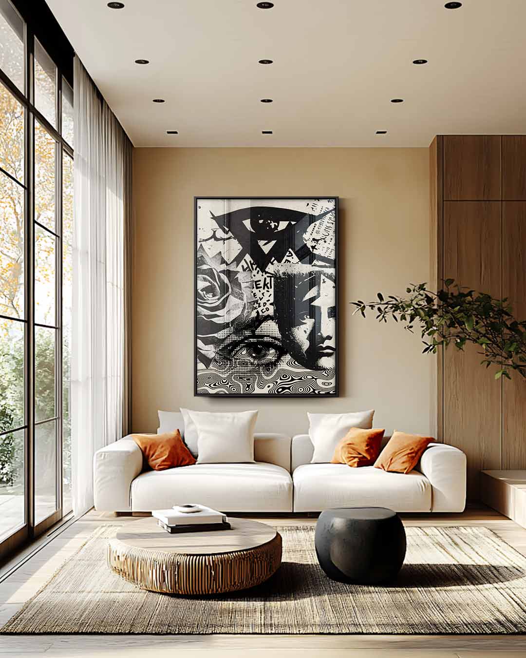 Surrealistische Droomwereld Collage Kunstwerk-canvas-dibond-plexiglas-wanddecoratie-WallArtistic