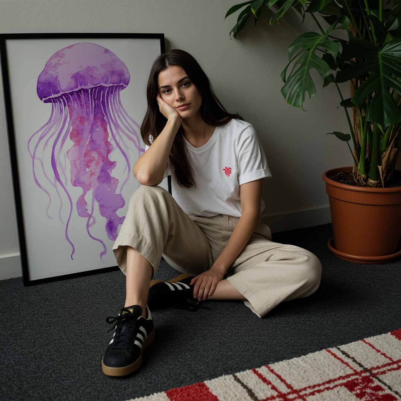 Paarse Kunstzinnige Kwallenposter-WallArtistic