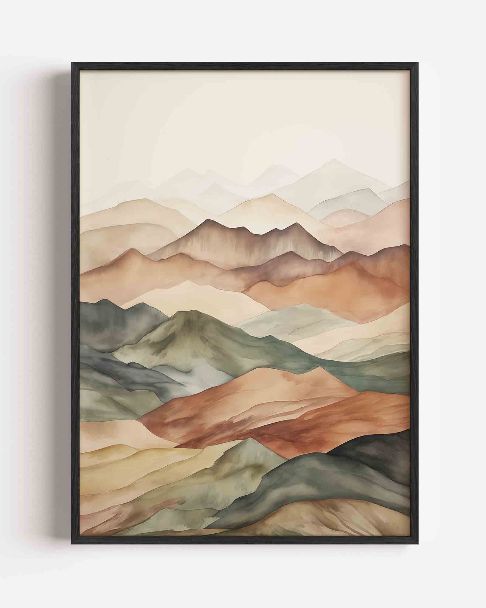 Gelaagde bergen Poster