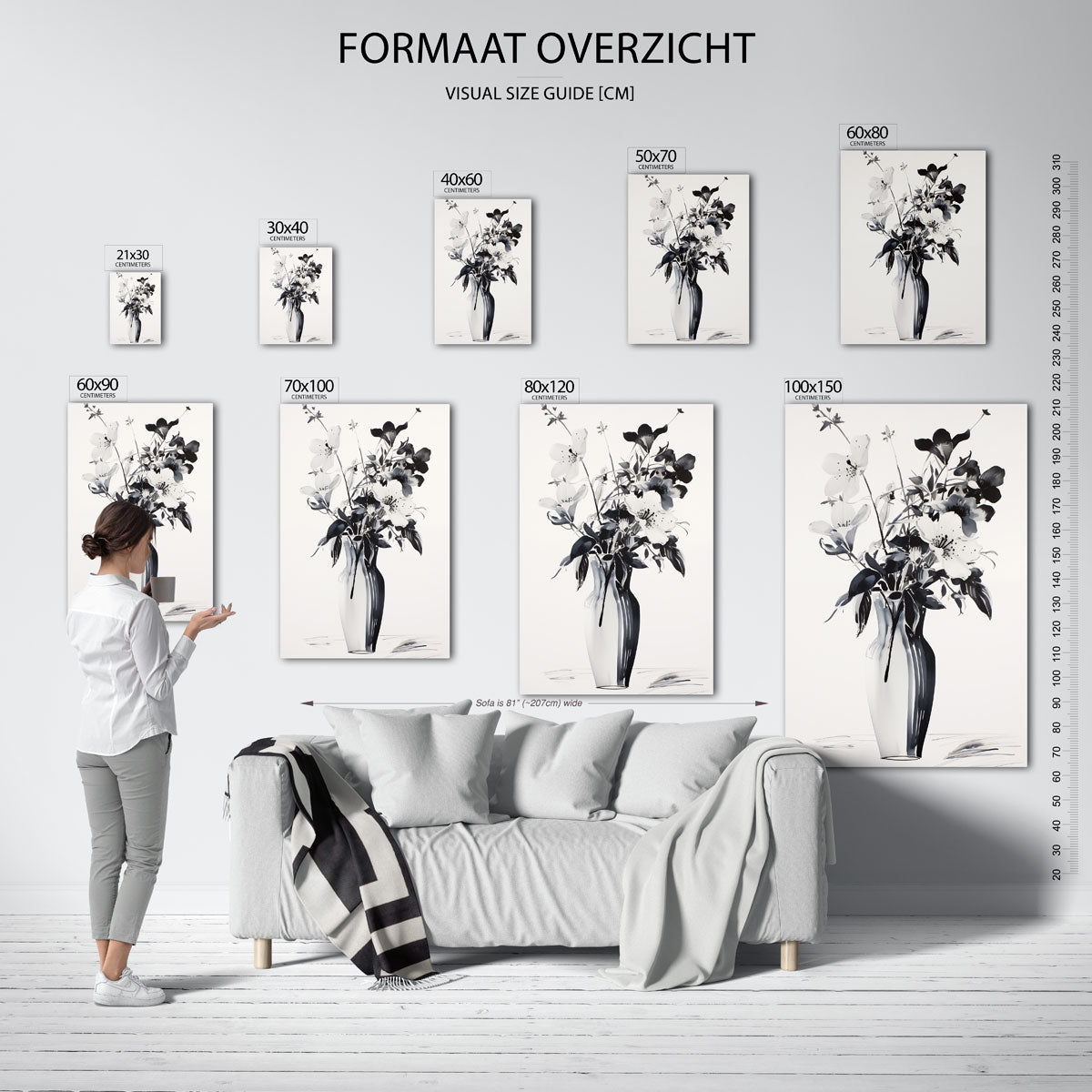Bloemen in vaas Poster
