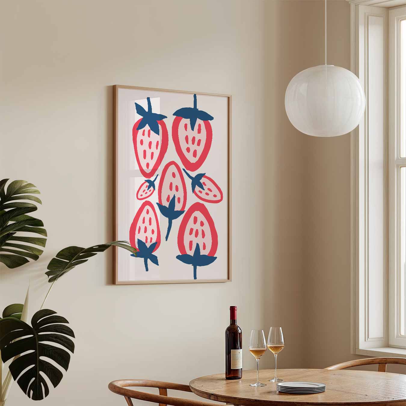 Vrolijke Aardbeien Print Poster-WallArtistic