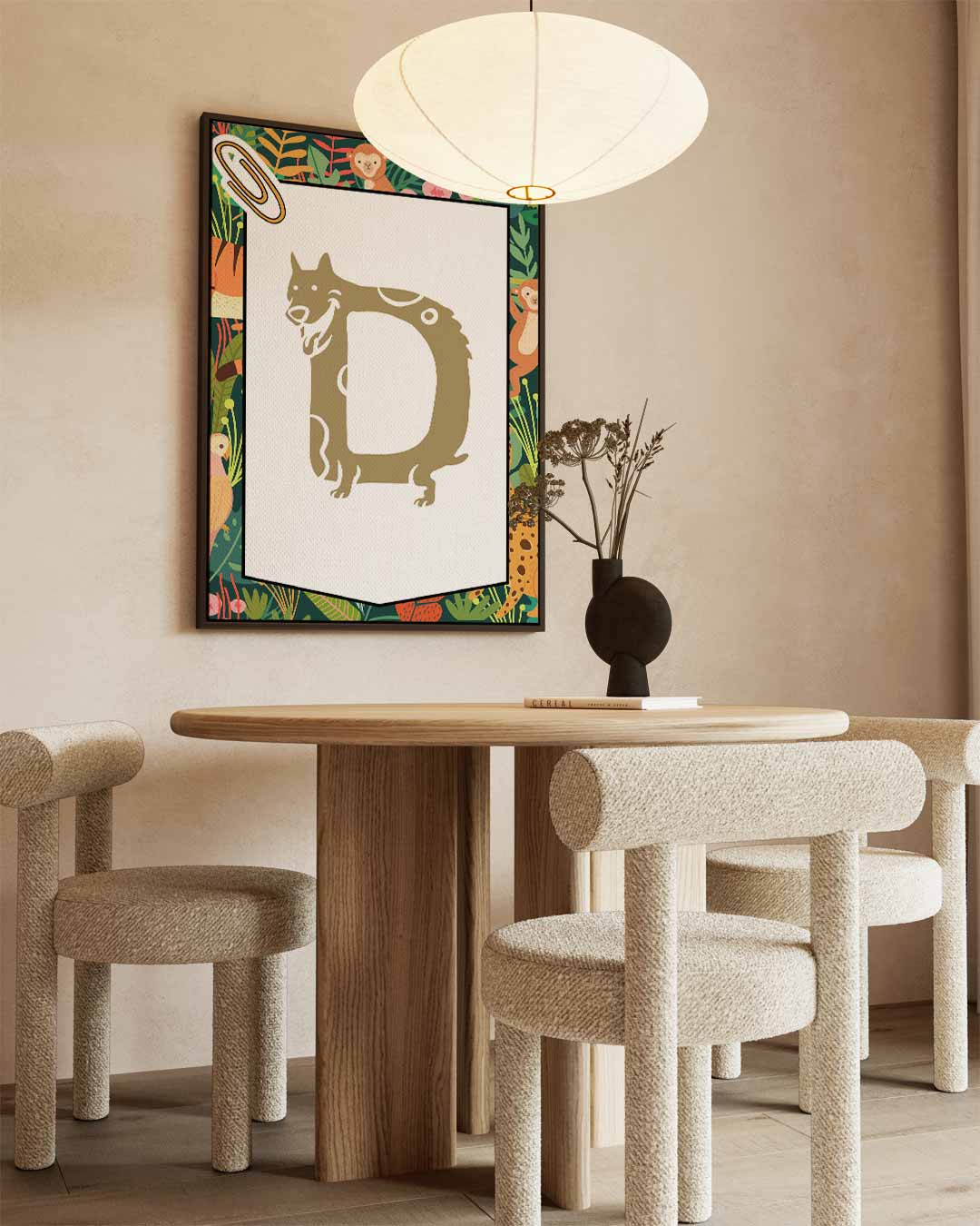 Dierenalfabet Poster - D Kunstwerk-canvas-dibond-plexiglas-wanddecoratie-WallArtistic