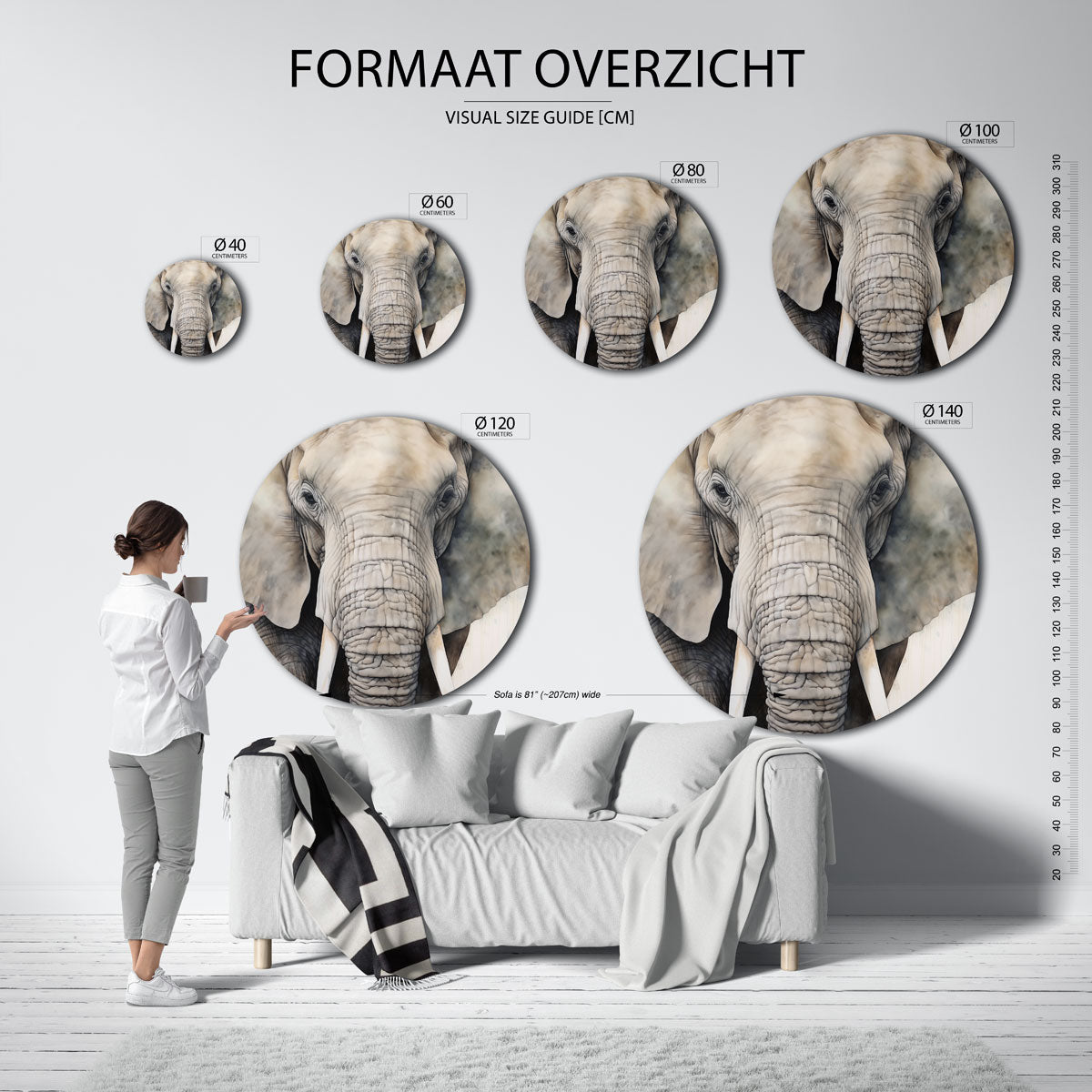 Olifant portret Muurcirkel