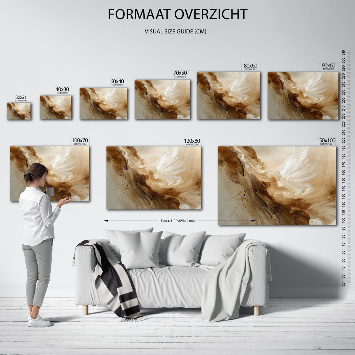 Abstracte bruine vormen Poster
