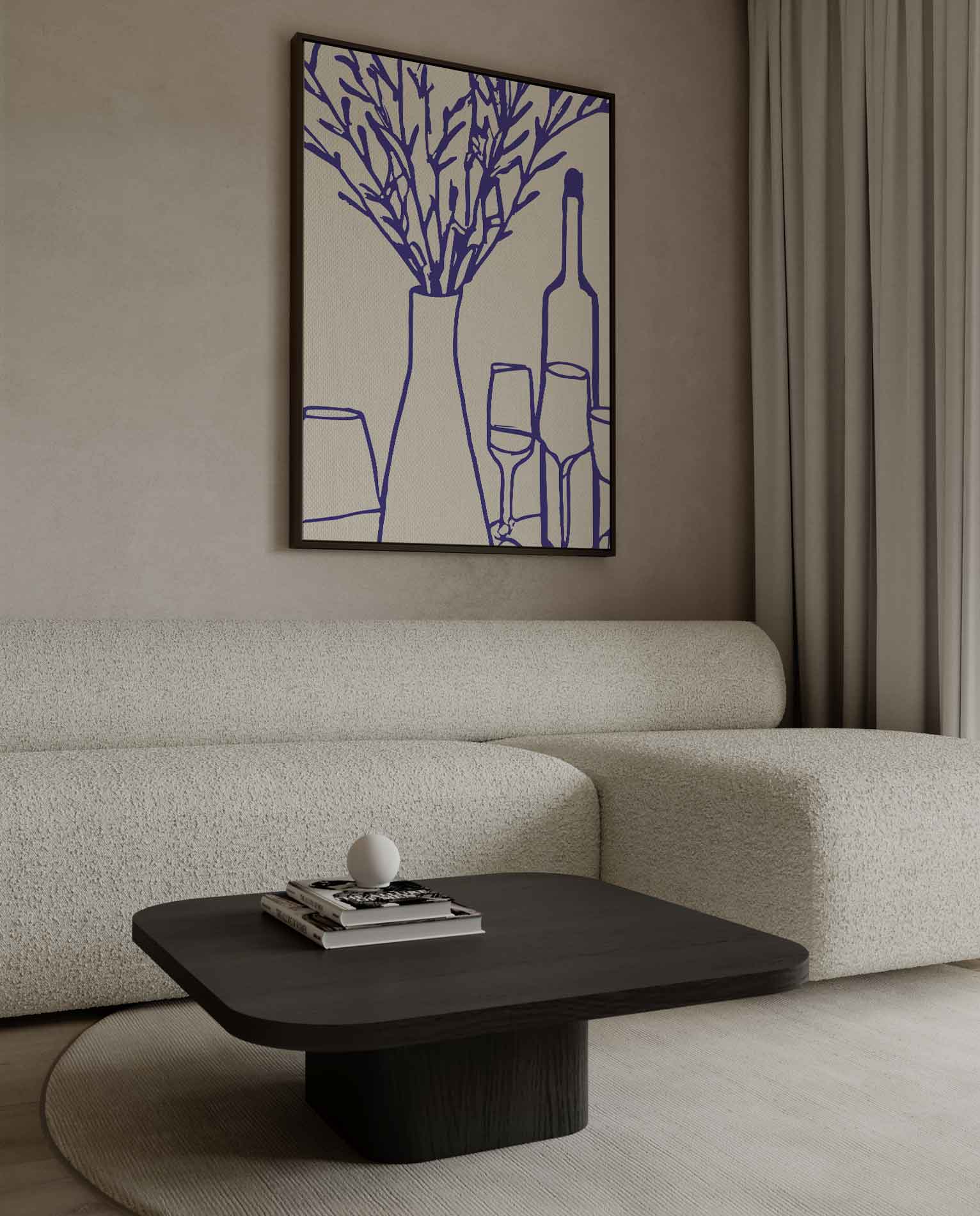Stilleven in Blauw Kunstwerk-canvas-dibond-plexiglas-wanddecoratie-WallArtistic