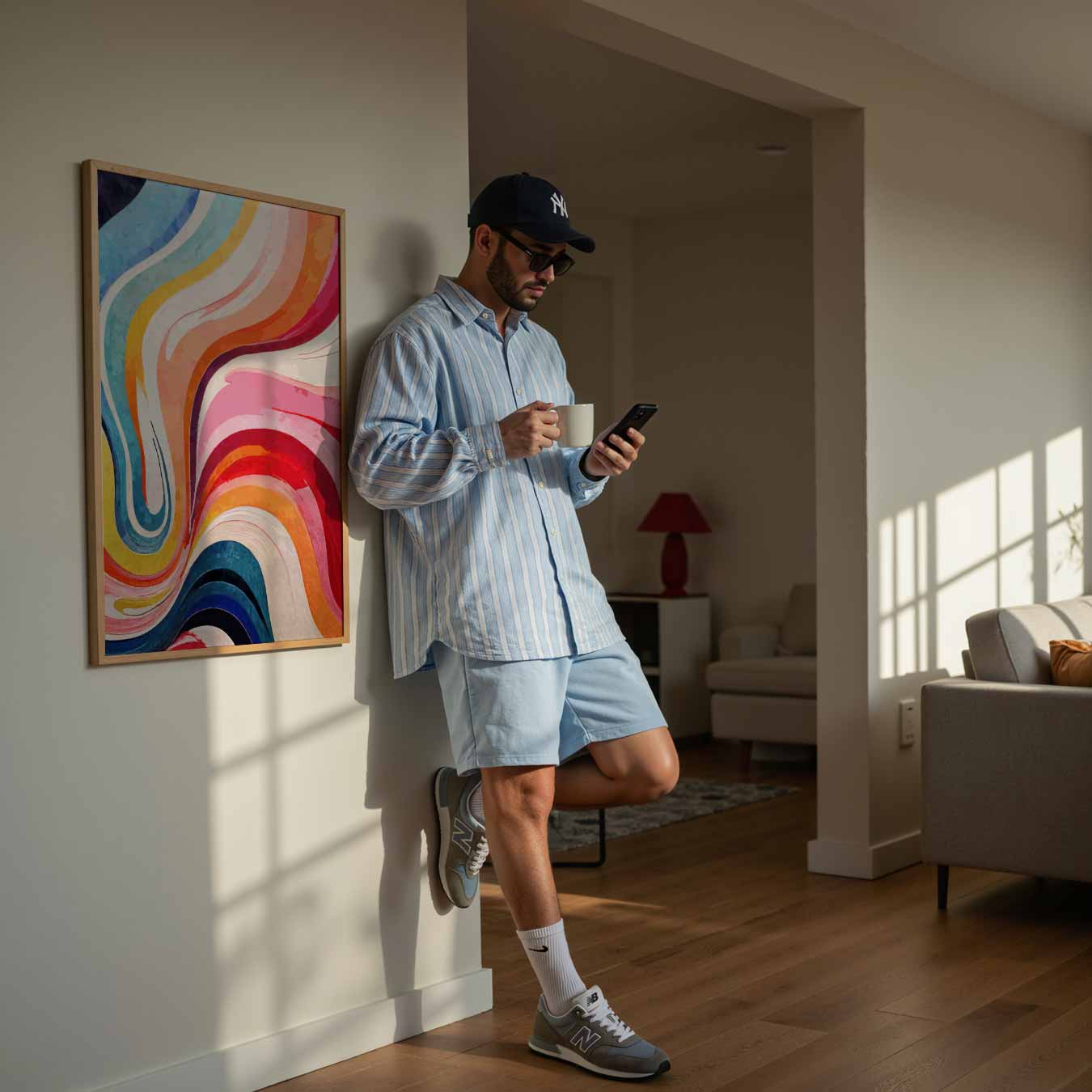 Kleurrijke Golfbeweging Poster-WallArtistic