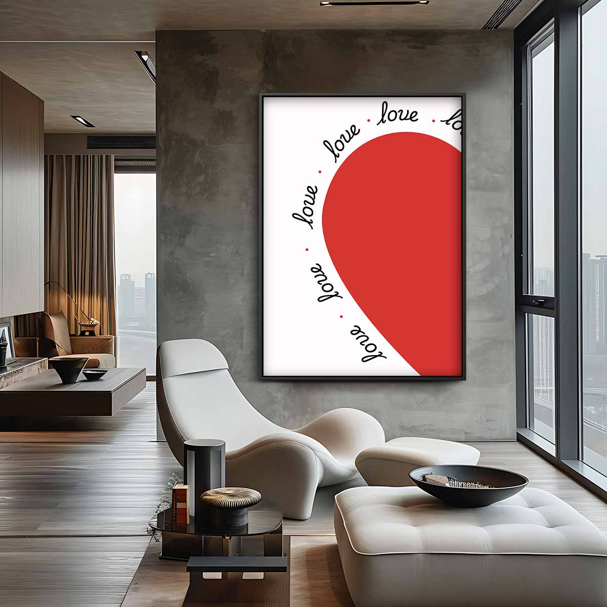 Love in Red Kunstwerk-canvas-dibond-plexiglas-wanddecoratie-WallArtistic
