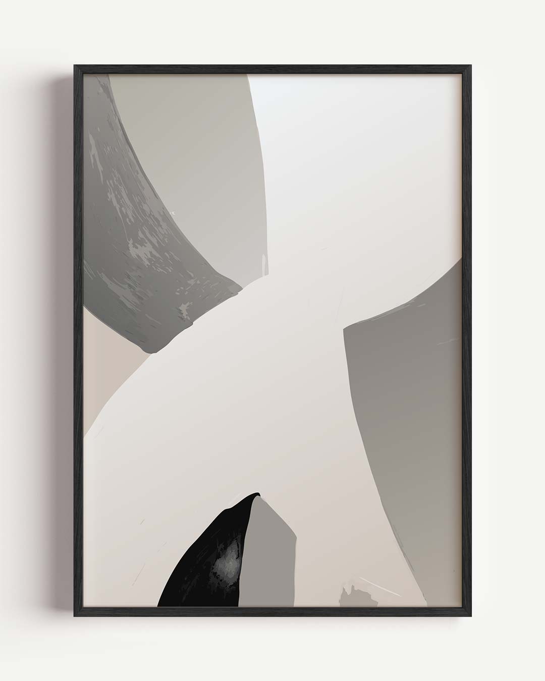 Abstracte Zwart-Wit Compositie Poster-WallArtistic