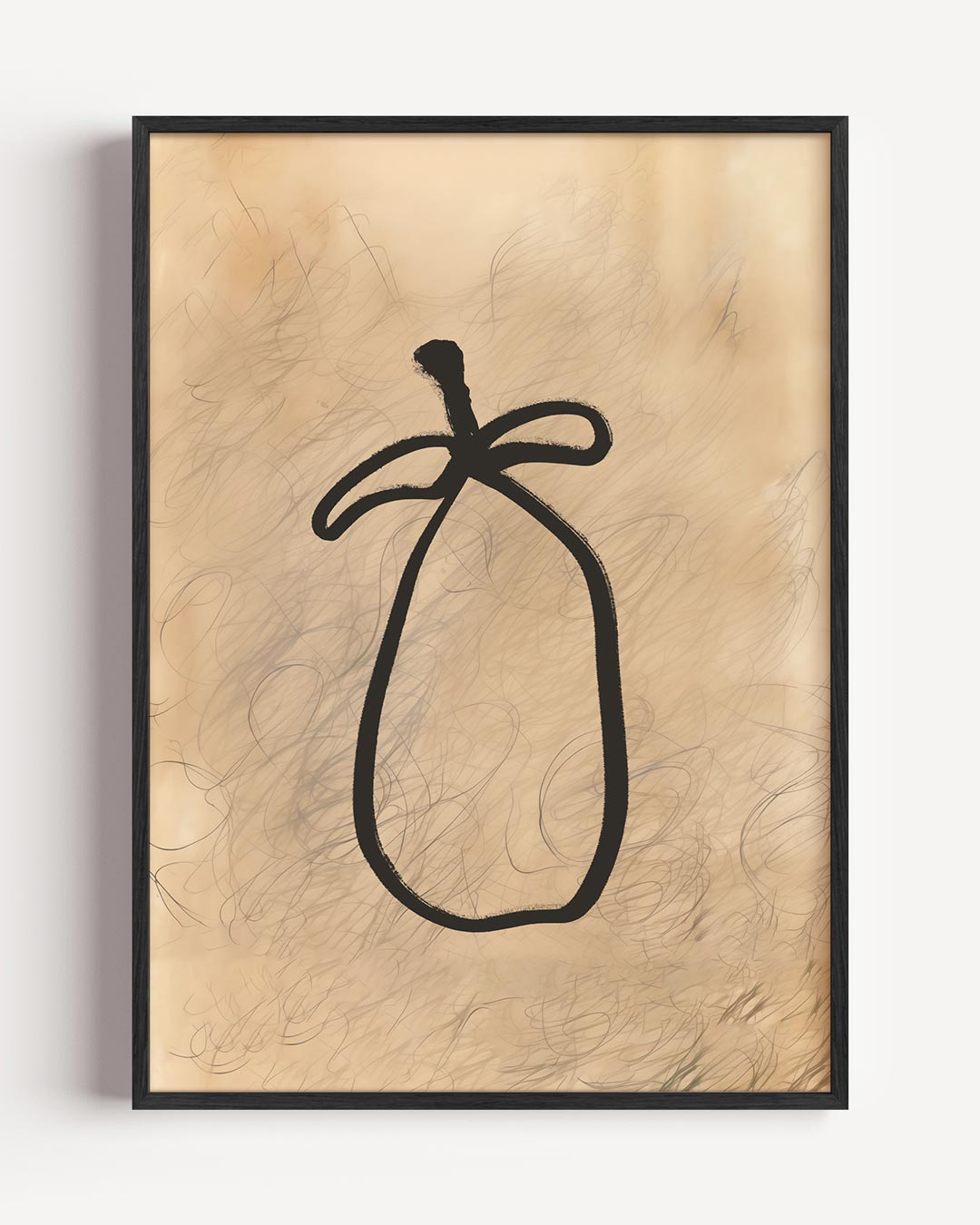 Abstracte Vormen op Beige Achtergrond Poster-WallArtistic