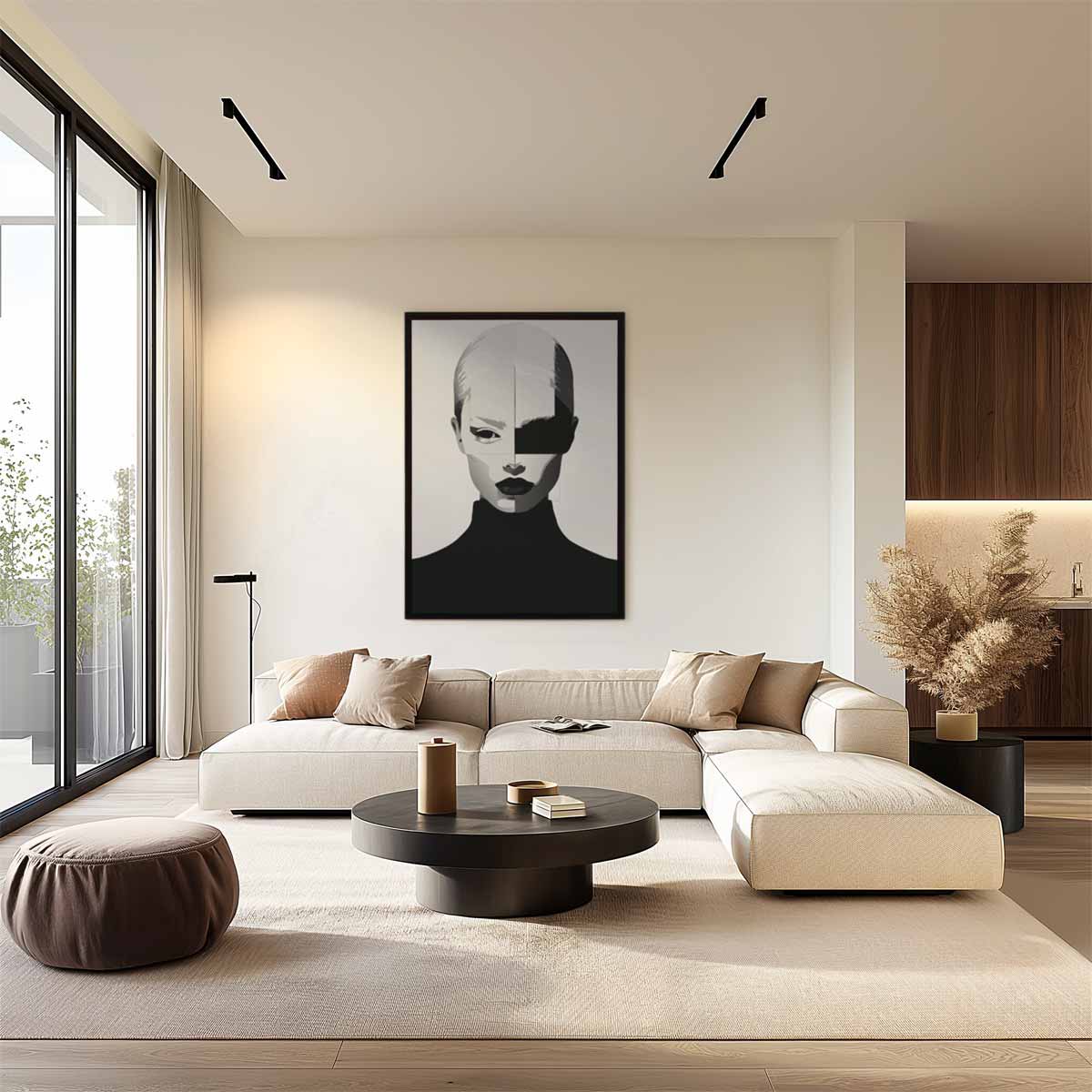 Mystieke Gezichtsvorm Kunstwerk-canvas-dibond-plexiglas-wanddecoratie-WallArtistic