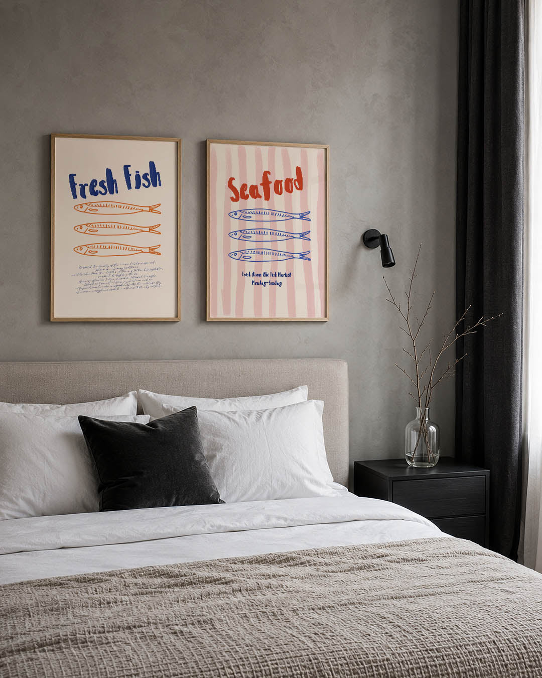 Vissen en letters Posterset