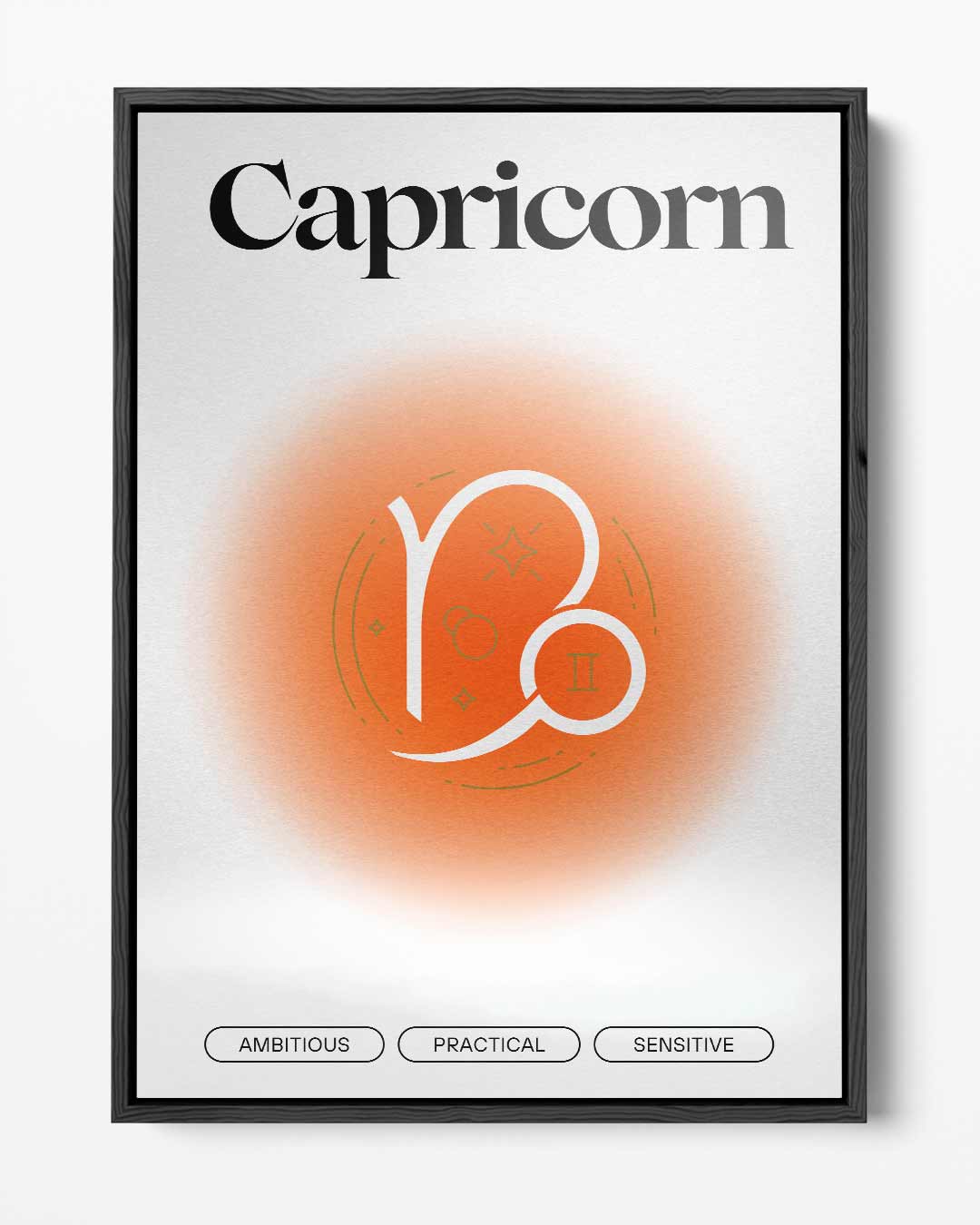 Capricorn Symbool Portret Kunstwerk-canvas-dibond-plexiglas-wanddecoratie-WallArtistic