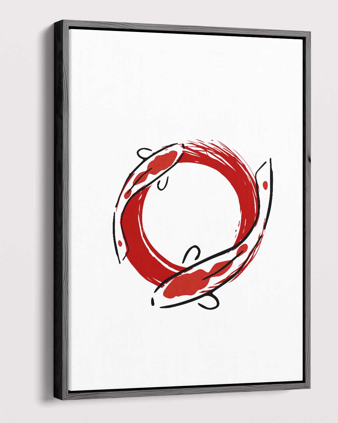 Krachtige Koi Cirkel Kunstwerk-canvas-dibond-plexiglas-wanddecoratie-WallArtistic