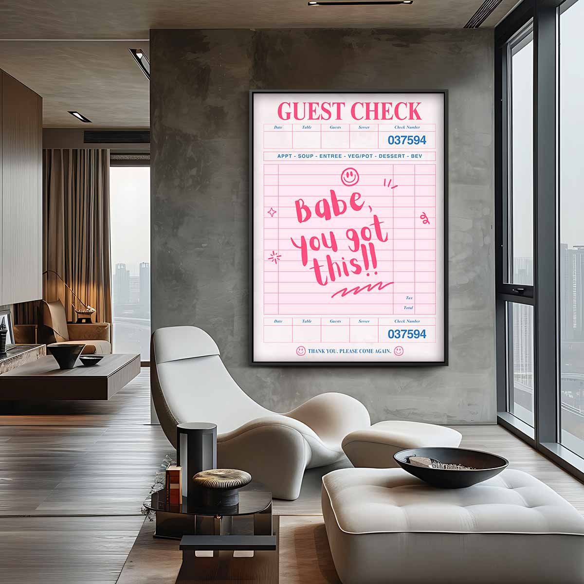 Motiverende Bon "Babe, You Got This Kunstwerk-canvas-dibond-plexiglas-wanddecoratie-WallArtistic