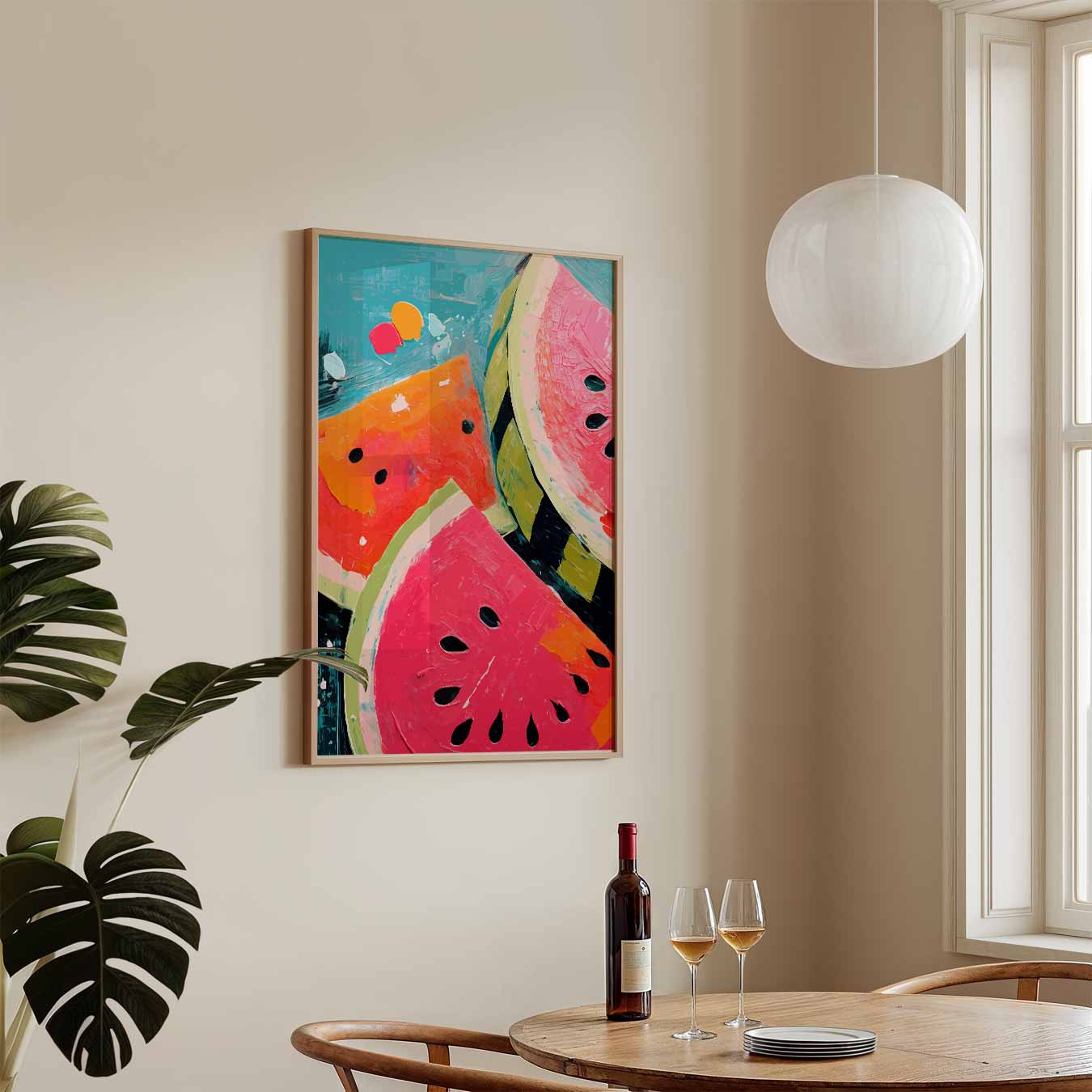 Vrolijke Watermeloen Kunstposter-WallArtistic