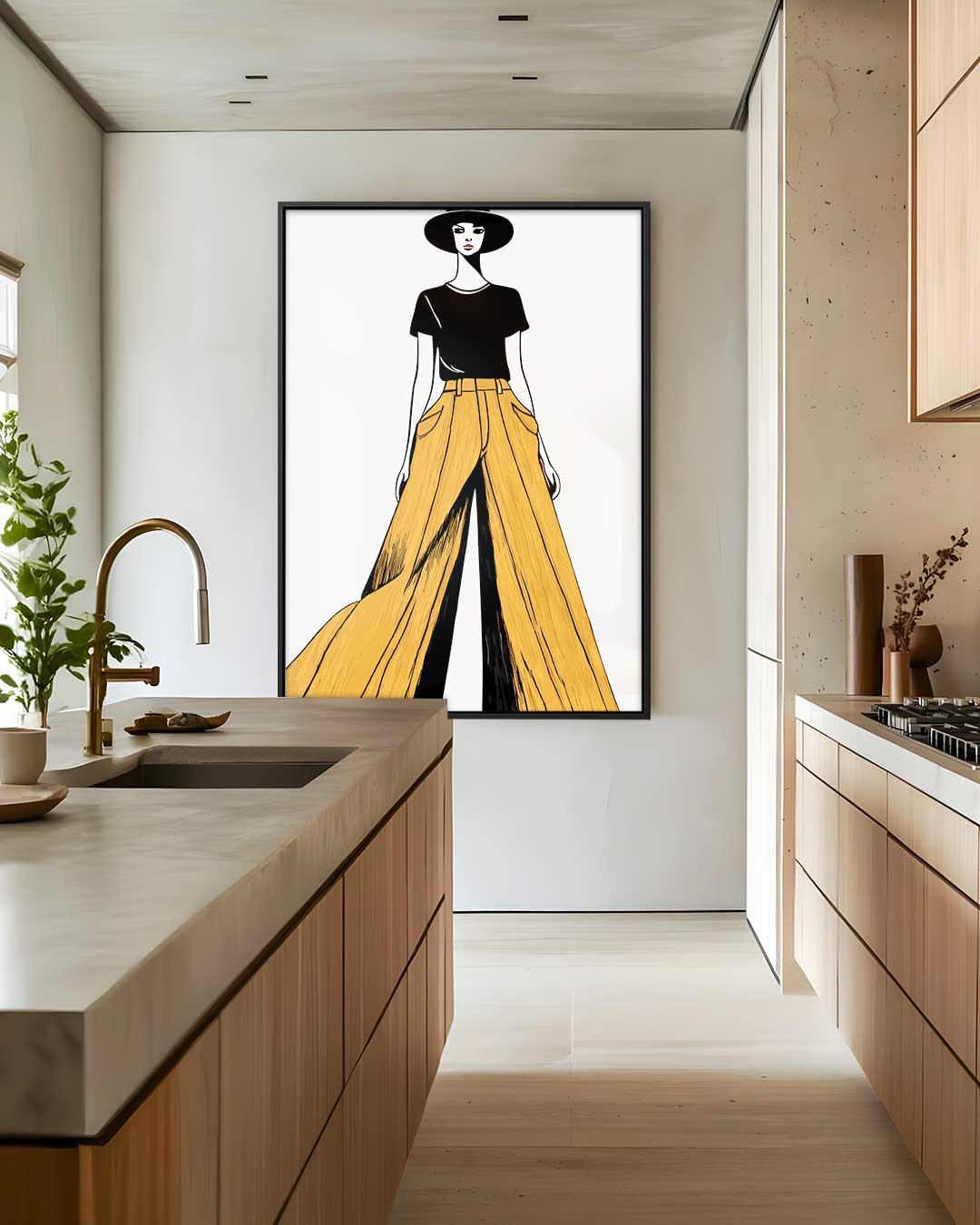 Stijlvolle Dames Silhouet Kunstwerk-canvas-dibond-plexiglas-wanddecoratie-WallArtistic