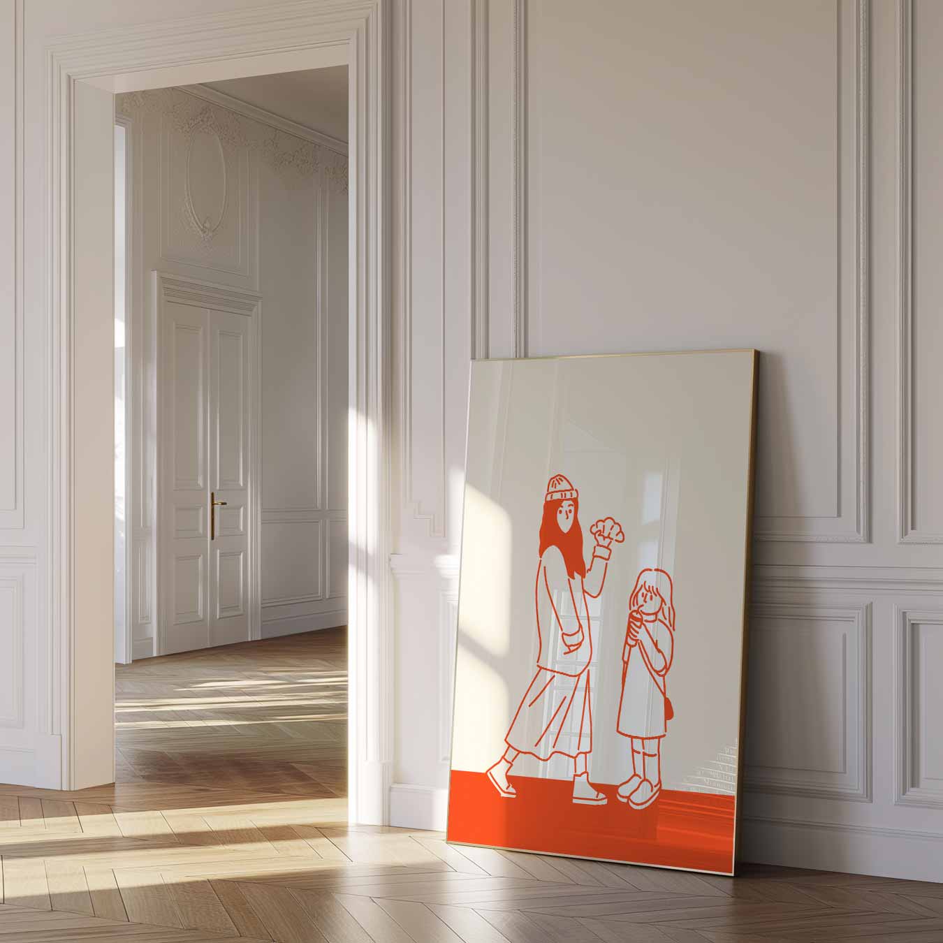 Vrolijke Wandeling Illustratie Poster