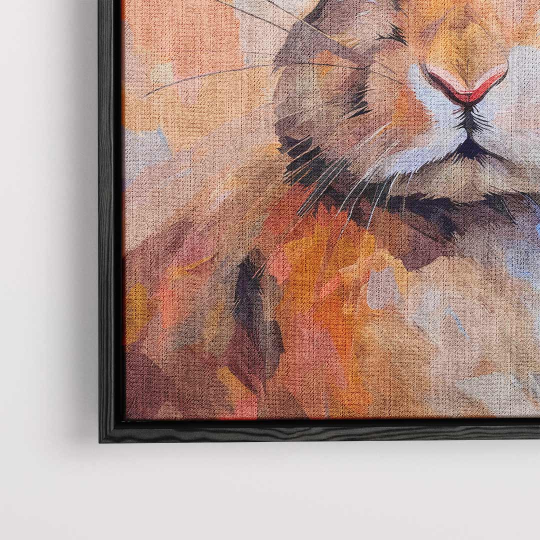 Schilderij van een nieuwsgierige haas Kunstwerk-canvas-dibond-plexiglas-wanddecoratie-WallArtistic