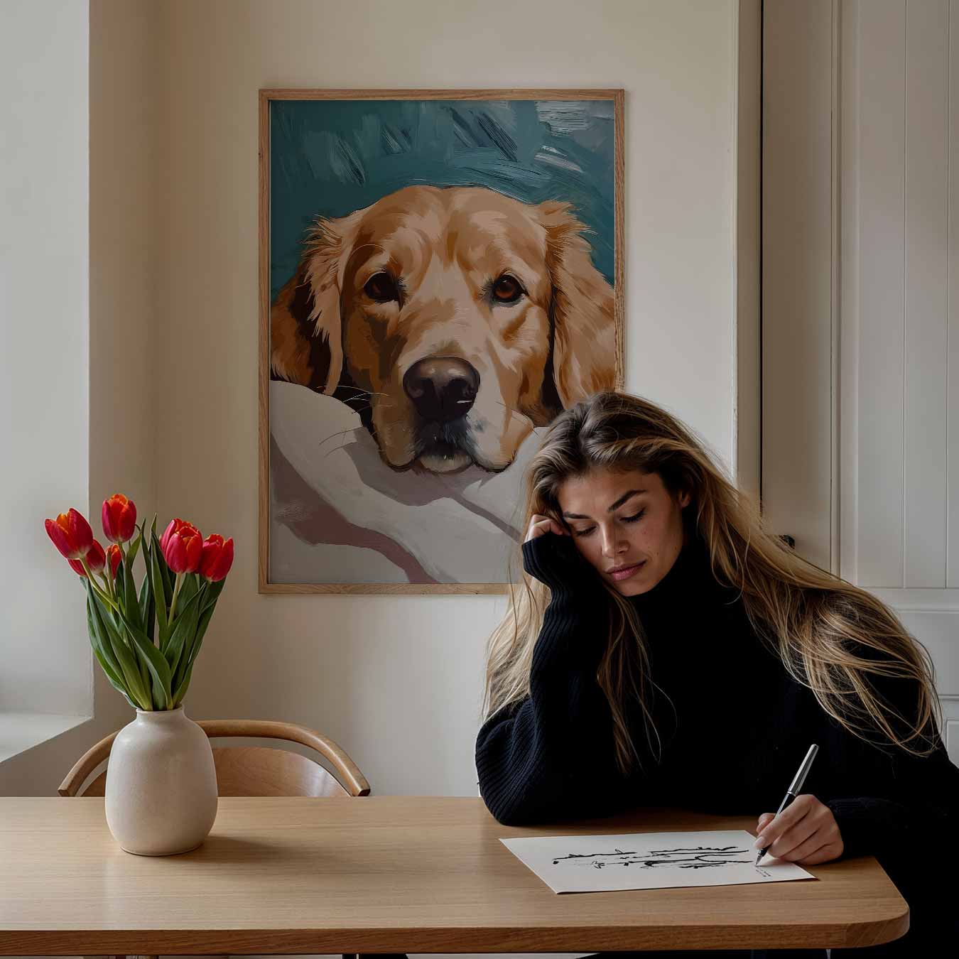 Liefdevolle Hondenblik Poster-WallArtistic