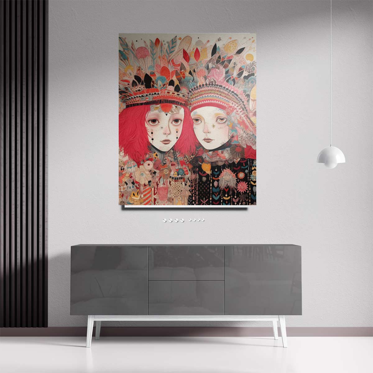 Kleurrijke Fantasiereis Kunstwerk-canvas-dibond-plexiglas-wanddecoratie-WallArtistic