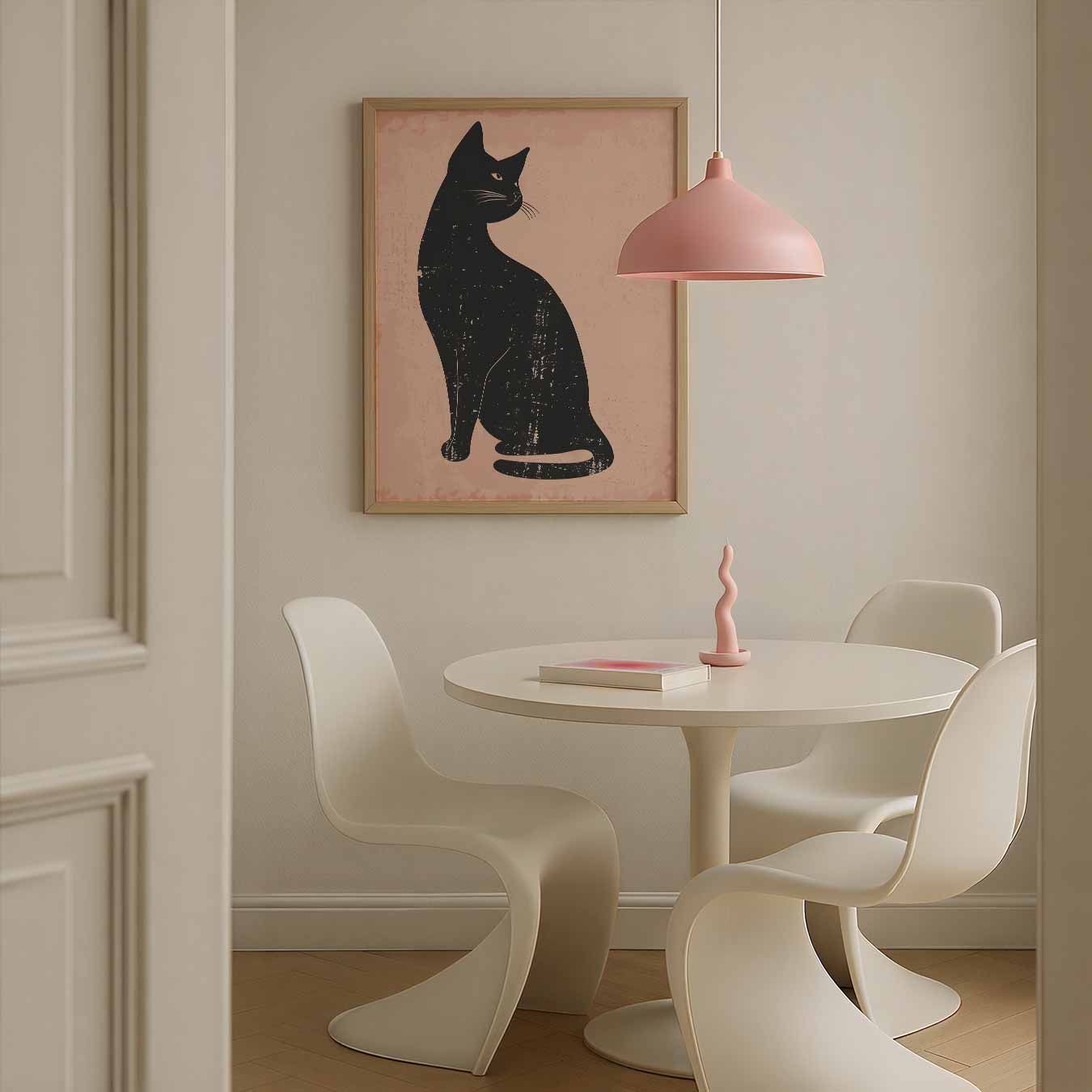 Elegante Kat Silhouet Poster