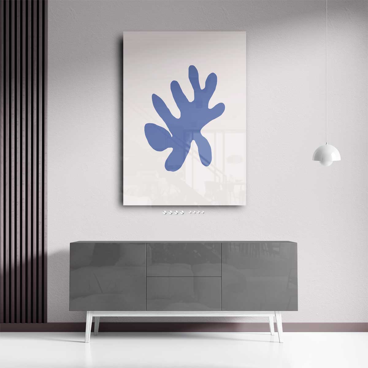 Abstracte Blauwe Vormenprint Kunstwerk-canvas-dibond-plexiglas-wanddecoratie-WallArtistic