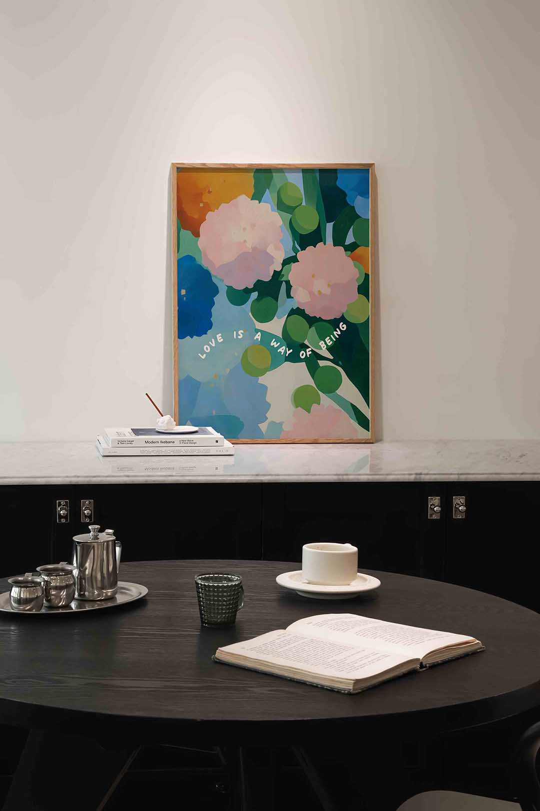 Bloemen en tekst Poster