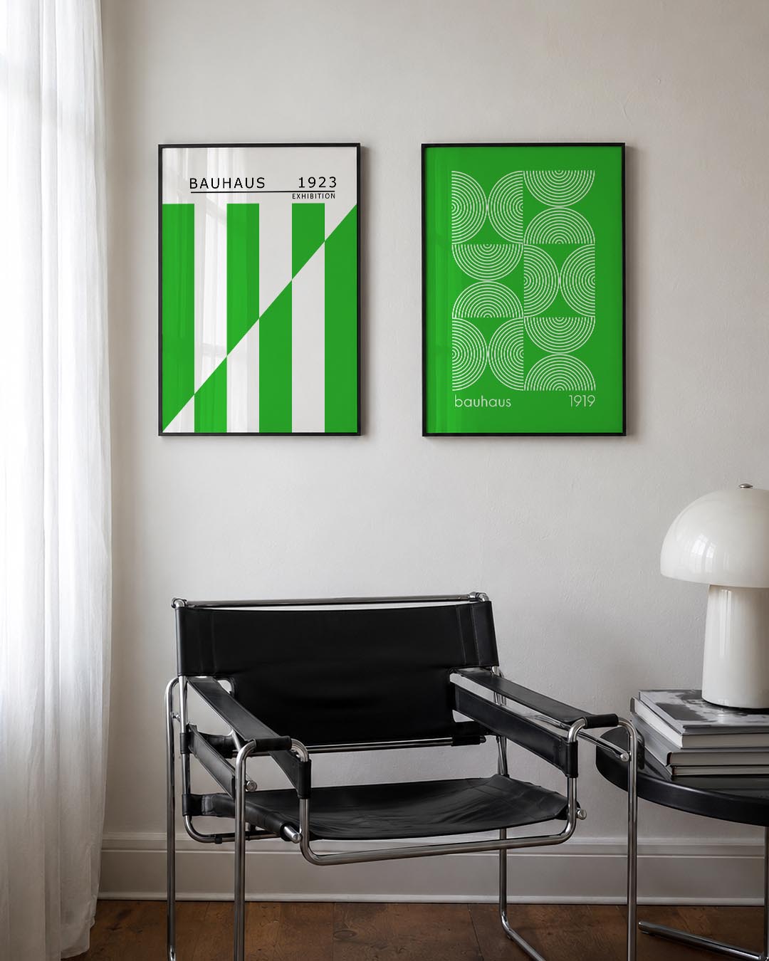 Groene lijnenspel Posterset