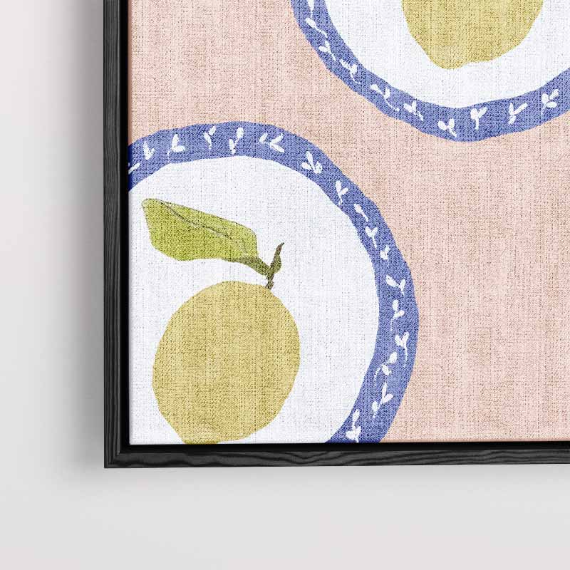 Zomerse Citroenen op Bord Kunstwerk-canvas-dibond-plexiglas-wanddecoratie-WallArtistic
