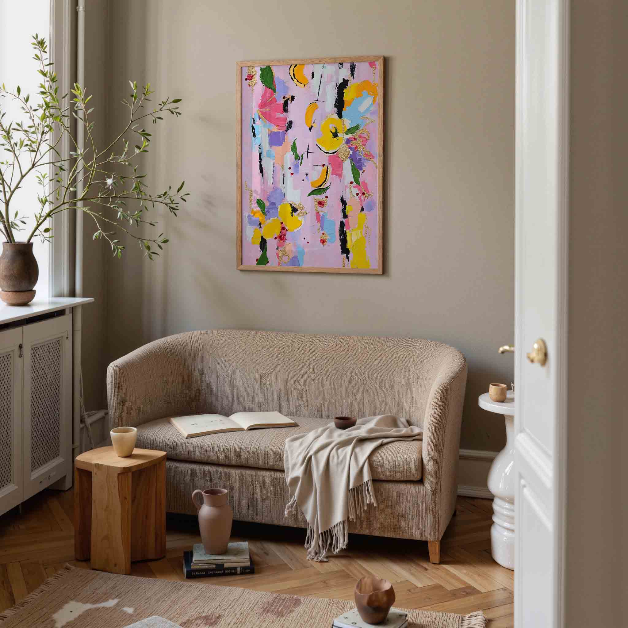 Abstracte bloemen en vormen Poster