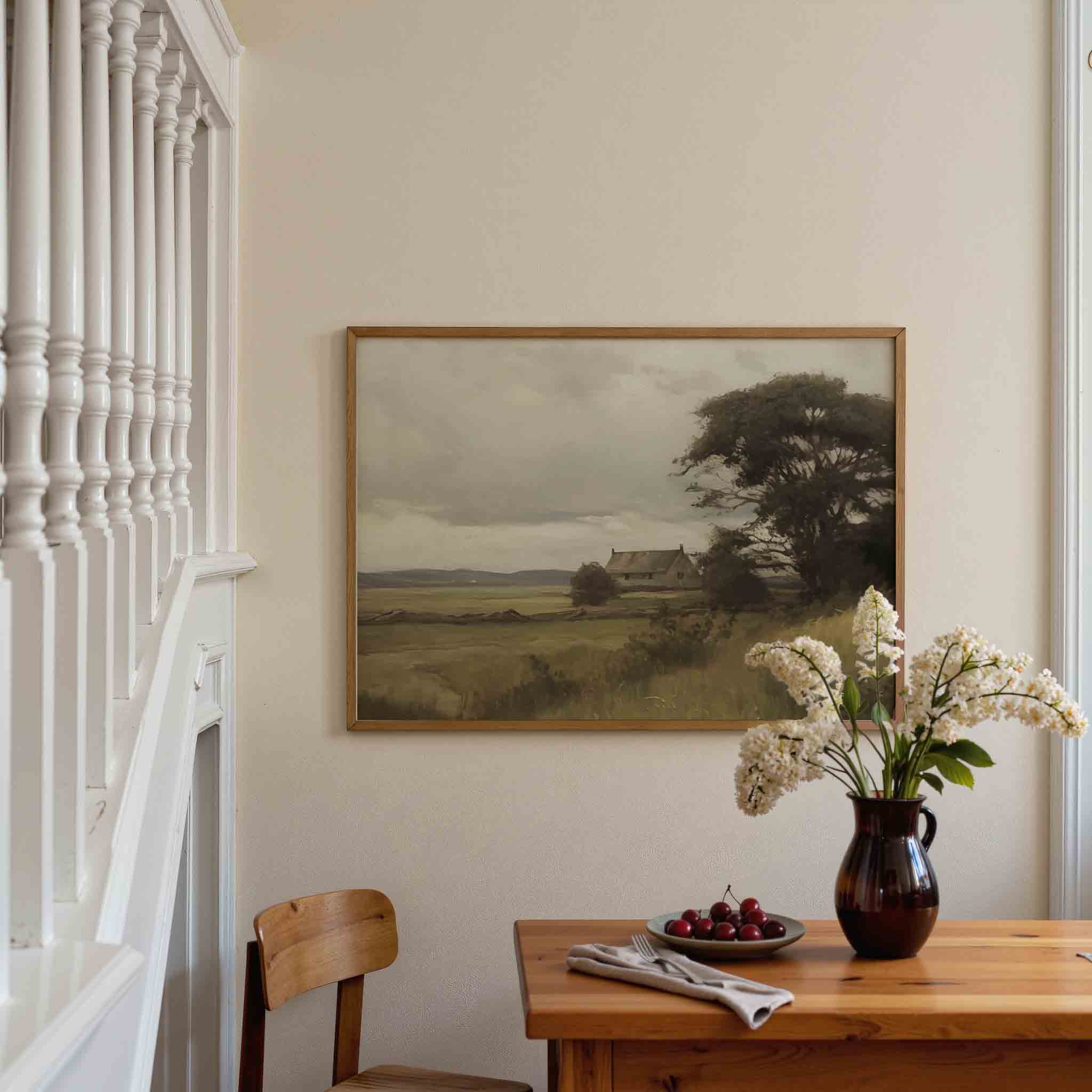 Landschap met huis Poster