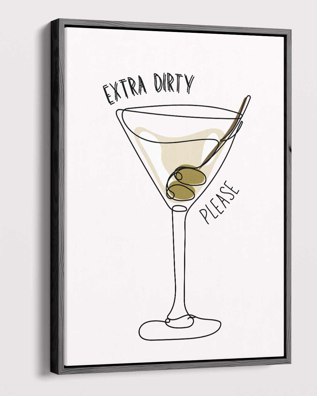Extra Dirty Martini Illustratie Kunstwerk-canvas-dibond-plexiglas-wanddecoratie-WallArtistic