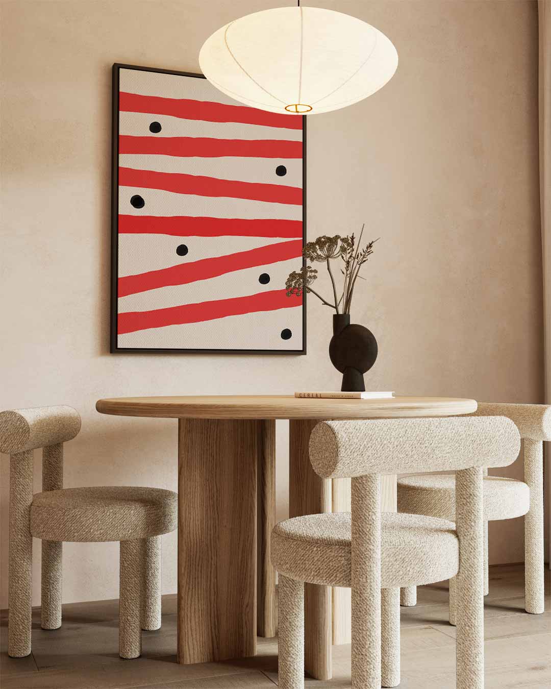 Speelse Strepen en Puntjes Kunstwerk-canvas-dibond-plexiglas-wanddecoratie-WallArtistic