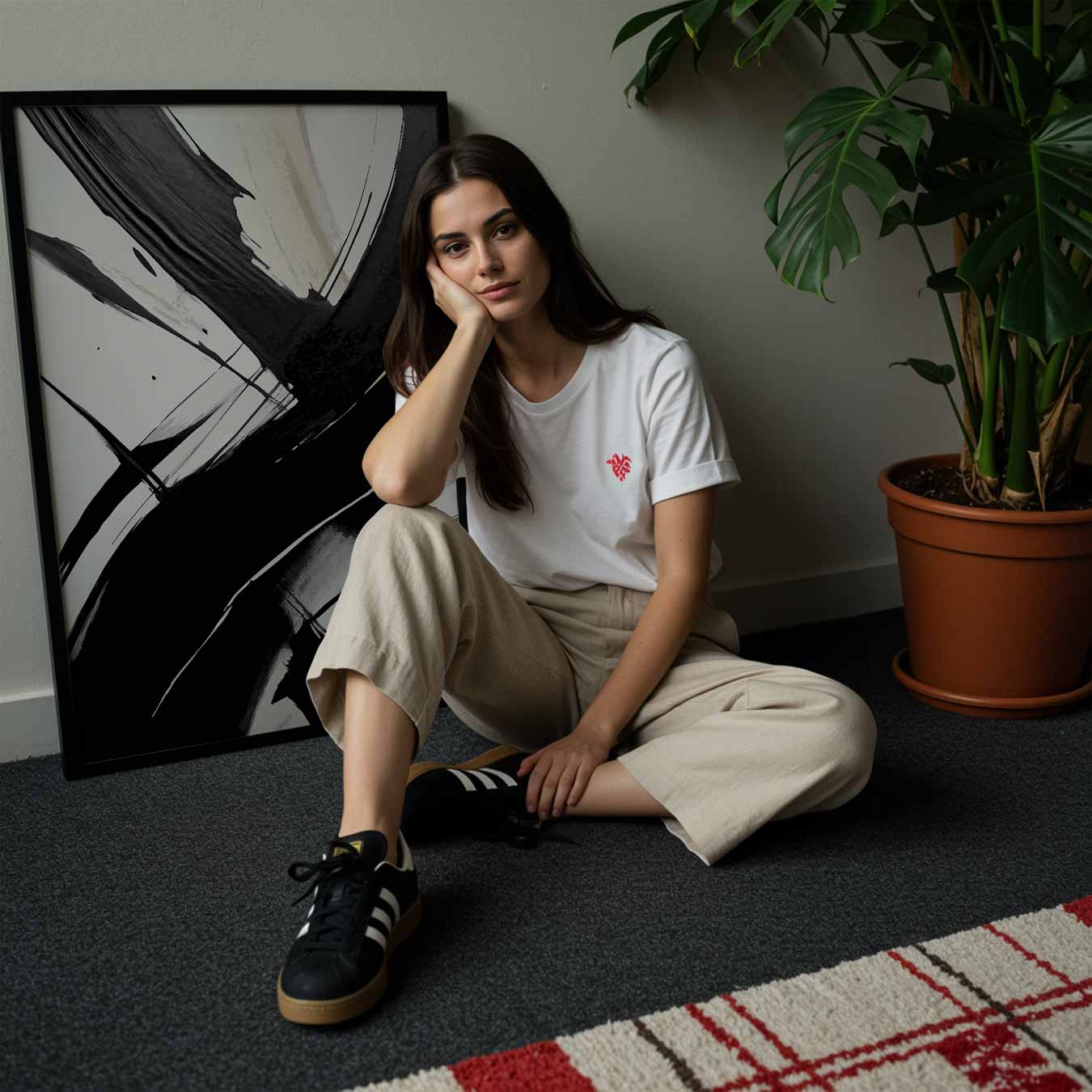 Zwarte en Witte Abstracte Kunstposter-WallArtistic