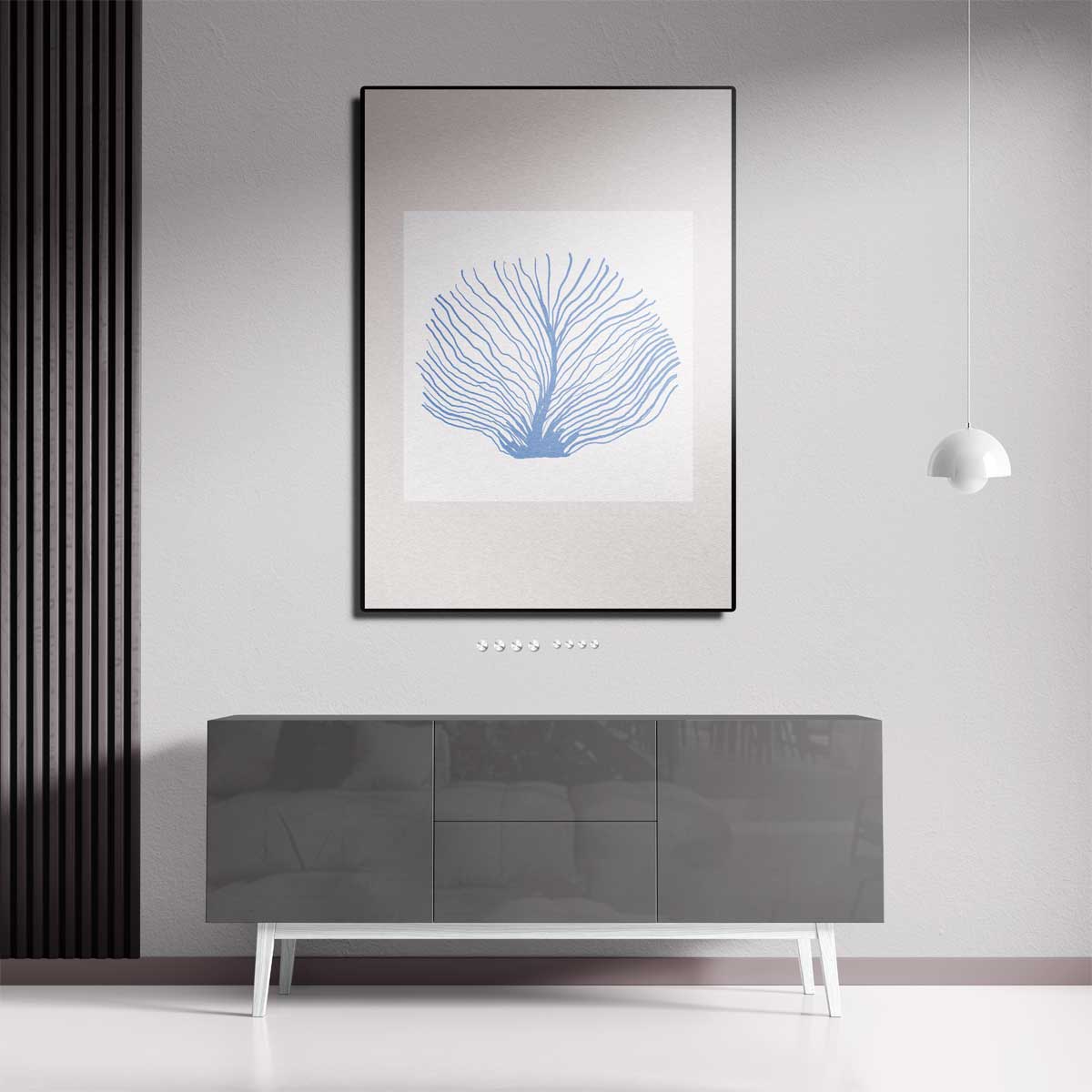 Blauwe Zeeventilator Kunstwerk-canvas-dibond-plexiglas-wanddecoratie-WallArtistic